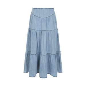 [게스]게스 여성 청치마 티어드 롱 스커트 미디엄블루 YP2D6565