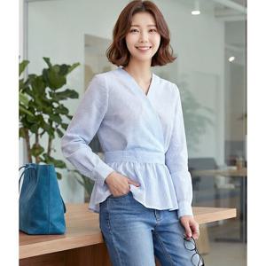 [예쎄][예쎄] 쉬폰 스트라이프 러플 블라우스(S6SBL042A)