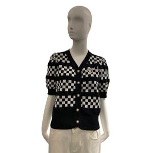 르니앤맥코이 체크패턴 반팔 V넥 가디건 (MN06CD600FJY)