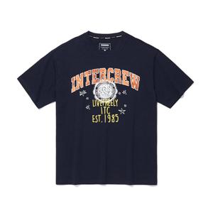 인터크루 유니 아치형레터반팔티셔츠 ITA2TR35ANA (네이비)