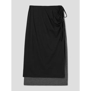 (356327SMB4) [에잇세컨즈] 레이어드 저지 스커트 - 애쉬