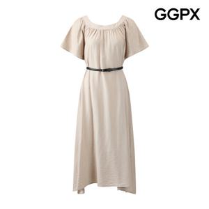 GGPX  블랙 슬림 벨트 세트 플레어 원피스 (GQ3OP003F)