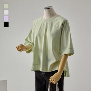 [커스텀에이블] 라운드 나그랑 반팔 맨투맨_T2604TS048B