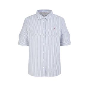 헤지스 여성 26SS 서커 스트라이프 반팔 셔츠 네이비 HSSH6BC48N1