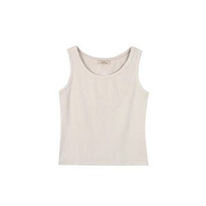 플라스틱아일랜드  (PS7CT401) BEIGE 골지 슬리브리스 탑