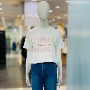 [클리지]라운드 레터링 반팔 티셔츠 CQ3WTS16