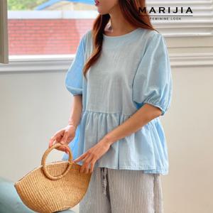 [마리지아][MARIJIA] 페플럼 코튼 블라우스_MBLA21071