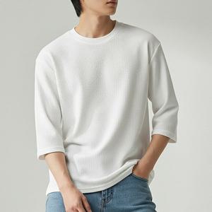 [리얼슬로우]초키 엠보 라운드넥 7부 티셔츠 RSTS3107