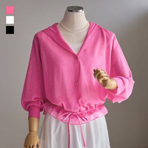 [커스텀에이블] 스트링 후드 니트 가디건_T2604CD036B