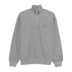 메종키츠네 폭스 패치 자수 하프 집업 스웨트셔츠 PM00305KM034