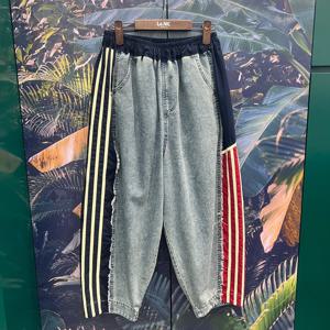 [르니앤맥코이]스트라이프하프배기워싱청바지MN08SD670_IC