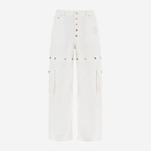 오프화이트 90S 로고 슈퍼 배기 카고 진 OMYA183S24DEN001 0202