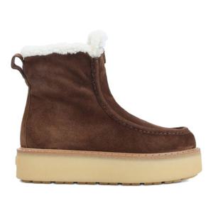 프라다 시어링 라이닝 스웨이드 플랫폼 앵클 부츠 1T136O JFTF0