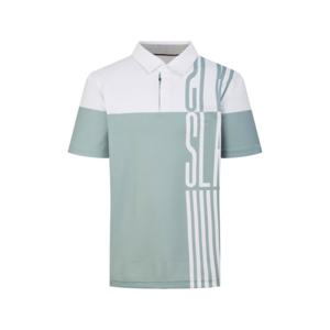 헤지스골프  그린 남성 DTP 프린트 반팔 카라 티셔츠(HUTS6B317E5)