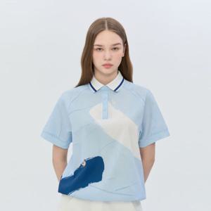 헤지스골프  블루 여성 붓터치 프린트 캡슐 블루종(HWTS6B252B4)