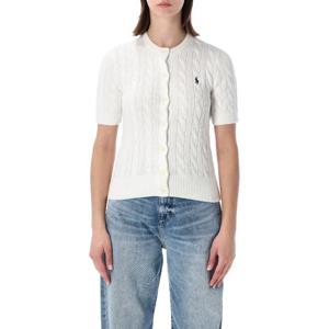 랄프로렌 로고 자수 포니 케이블 니트 코튼 가디건 211966720 0