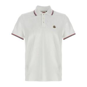 몽클레어 펠트 로고 패치 트리컬러 폴로 티셔츠 L10918A7030084