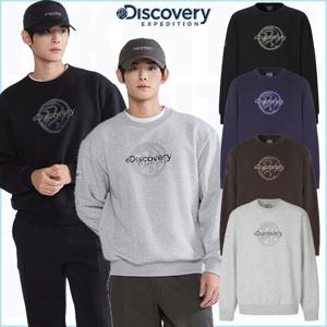 디스커버리 25FW 신상품 DXMT51056 남여공용 아웃도어 전판 그래픽 기모 오버핏 맨투맨 커플티셔츠