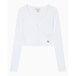 (47C204G-YAF) 여성 우븐라벨 베이비립 가디건