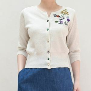 [비꼴리끄(여성)]자수 칠부 기본 가디건 B232KC3050