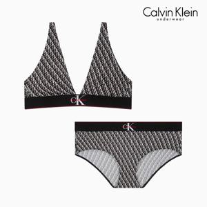 QF8703+QF8878 2Y1 여성 CK 그래픽 AF 트라이앵글 브라+팬티