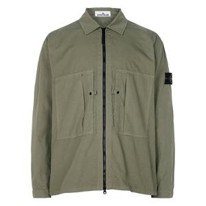 미세하자 스톤아일랜드 26SS 밀리터리그린 집업 오버 셔츠 자켓 151200005 S0298 V005G