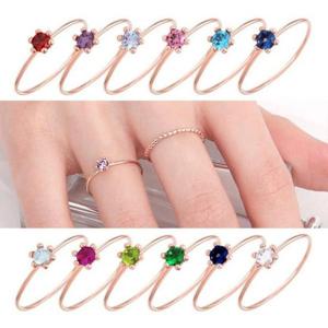 베이직반지 탄생석 큐빅 로즈골드 금 반지 12종 택1 14K