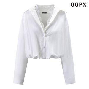 [GGPX]레이스 티셔츠 레이어드 긴팔 셔츠 (GQABA025D)