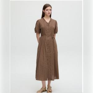 [올리브데올리브]프릴넥 코튼 자가드 원피스 OH5MO5850