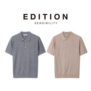 [에디션앤드지]26 SS 남자카라티 라이크 리넨 카라넥 반팔 티셔츠 2종 1택 NEG3ET1902 DR44