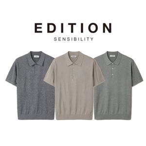 [에디션앤드지]26 SS 남자카라티 리넨라이크 카라넥 반팔 티셔츠 3종 1택 NEG2ET1922 DR448