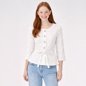 [라인어디션]플라워 라운드 블라우스 NMWBLQD030