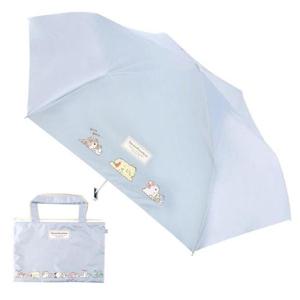 산리오 슬리피 암막 납작 53 3단 수동우산-블루