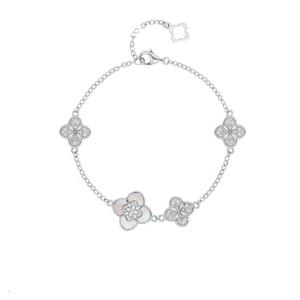 [GB] 튜더로즈가든 실루엣 화이트 자개 14K GOLD 팔찌 LWF26002D