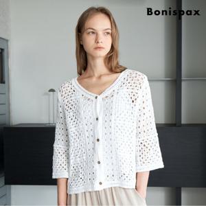 [보니스팍스]썸머 버튼업 펀칭 니트 긴팔 가디건 (XQ2CK001L0)