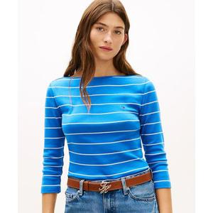 타미힐피거 TOMMY HILFIGER 스트라이프 립 보트넥 티셔츠 (T22G1TTO060WT10ZE) T22G1TTO060WT10ZE 454481