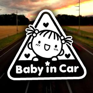 Baby in Car 하트세모 여아 반사시트지 자동차스티커