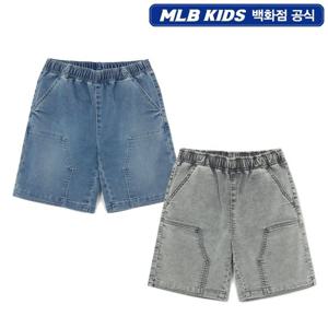 [MLB키즈]베이직 저지데님 더블니 반바지(7ADPB0463)