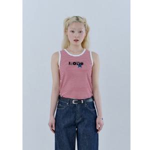 [게스(진)]여성 넥 배색 스트라이프 민소매 OQ2K5459