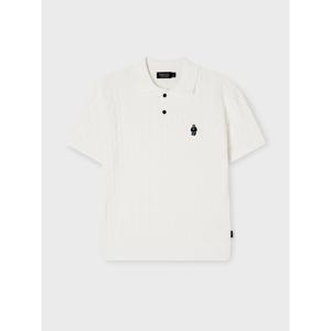 [후아유] 공용 Steve Collar Cable Short Sleeve Sweater WHKAG2424U