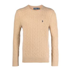 랄프로렌 로고 자수 케이블 니트 울 캐시미어 스웨터 710876762