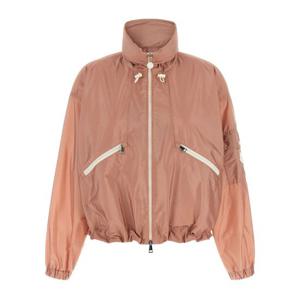 몽클레어 로고 패치 슬리브 하이 칼라 윈드브레이커 L10931A001