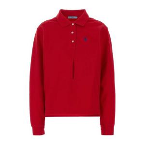 프라다 로고 자수 피케 폴로 티셔츠 39669RSOOO19OV F0011