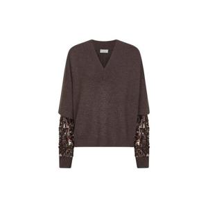 26 SS 브루넬로 쿠치넬리 스팽글 엠벨리쉬드 브이넥 스웨터 C2559 M12730002