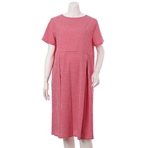 [마더피아]레드 체크 반소매원피스(ROP8051)