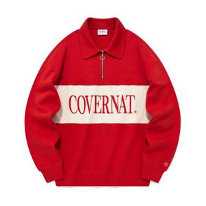 커버낫 COVERNAT 블록 카라 하프 집업 맨투맨 레드 CO2303CR14RD 452948