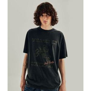 커버낫 COVERNAT [커버낫X랭글러] 모터사이클 피그먼트 티셔츠 블랙 WR2403ST29BK 453194