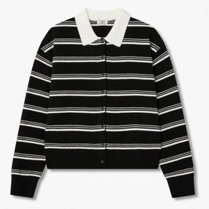 보브  (7116150112) 스트라이프 버튼업 니트 풀오버