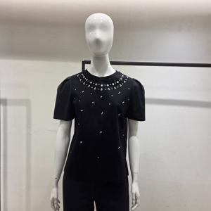 [미니멈]벌룬 소매 비즈 티셔츠 MYBAJI4300BK_BP