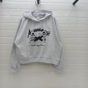 [애플핑크]애플핑크 고양이  발바닥  후드 티셔츠(APK8-A113-GSC